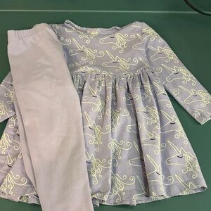 Hanna Anderson Light Purple and White Unicorn Top with Leggings